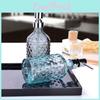 Modern Glass Hand Soap Dispenser 400ml With Pump And Decorative Embossed Design For Household