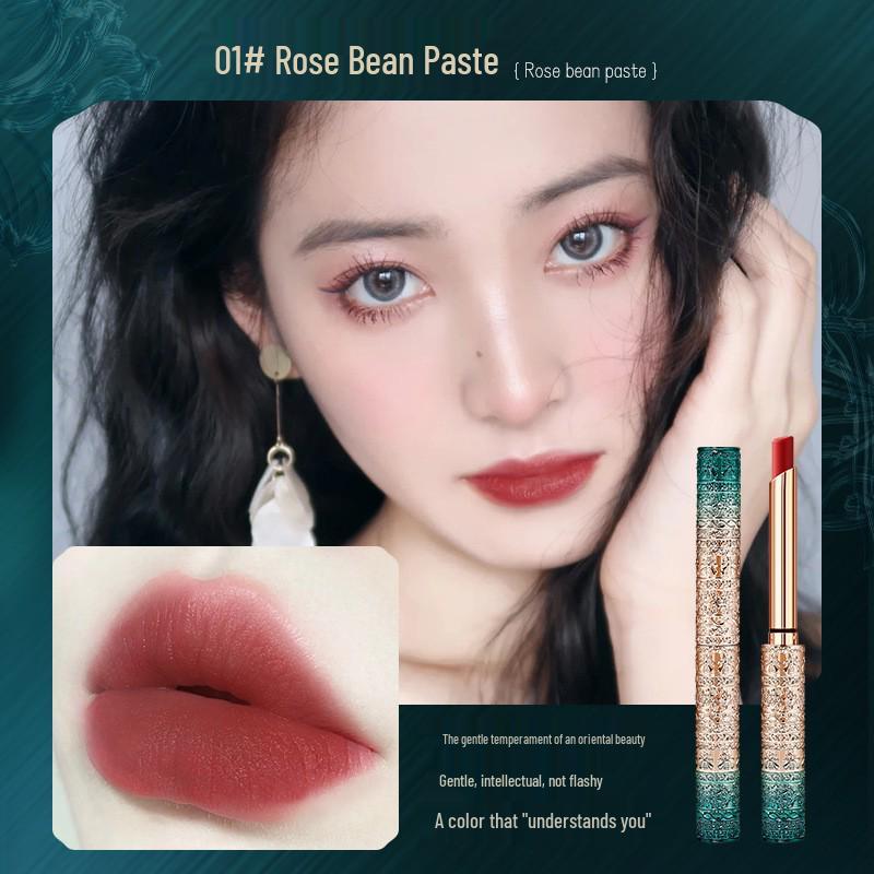 Yuli Yula Qinghe Rhyme Lipstick: Velvet matte, moisturizing, long-lasting, brightening, slim tube design, fade-resistant.