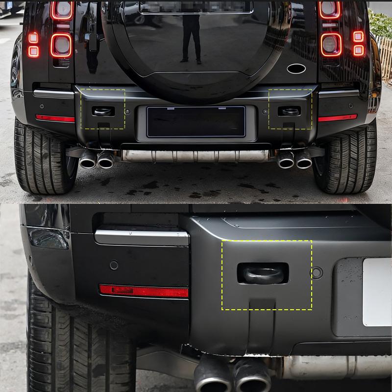 Voor 2020-2024 Land Rover Defender 90 110 Aluminiumlegering Zwart Auto Sleephaak Bumperschroefhaak D-ringen Achteraanhangerhaak Auto-onderdelen
