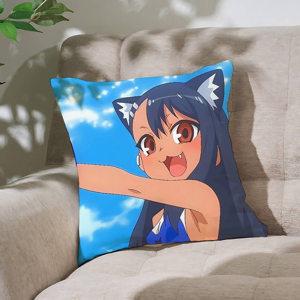 

H-Hayase Nagatoro Pillow Case Cushion Cover Soft Cute Throw Pillow Case For Car Sofa Pillowcase Polyester With Zipper 16x16Inch