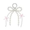 New Korean Cute Sweet Pearl Bow Keychain Heart Pendant Keyring Y2K Ins Aesthetic Holder for Girl Bag Pendant Accessories 2025