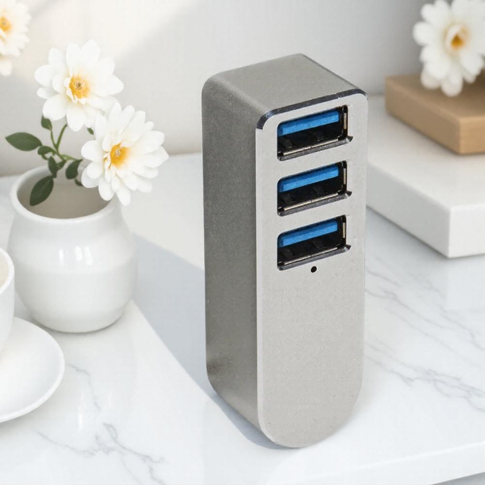 

Aluminum Alloy 3Port USB Hub USB3.0 High Speed Splitter Box PC Laptop U Disk Card Reader Mobile Phone серебряный