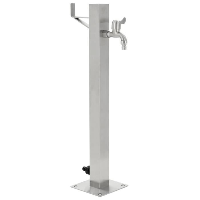 VidaXL Colonne à eau de jardin carrée Acier inoxydable 65 cm 45454