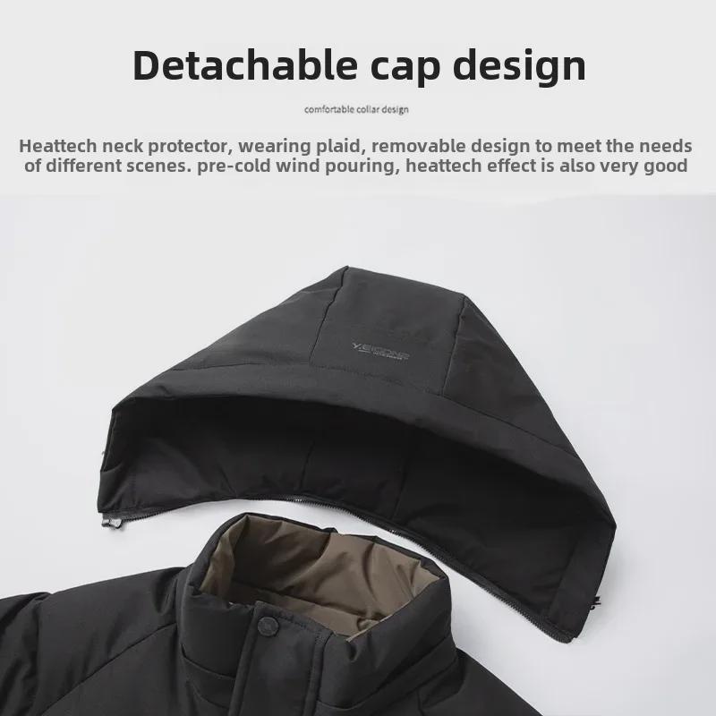 Graphene Herren-Baumwolljacke mit Kapuze – Dicker, warmer Wintermantel für junge und mittelalte Väter