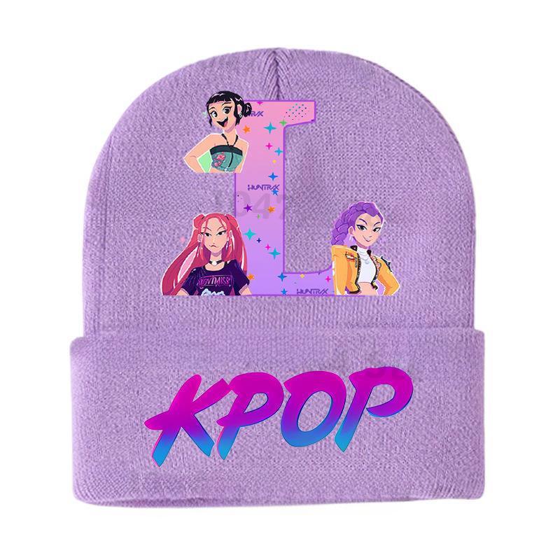 Demon Slayer KPOP Cartoon Pletená čepice - Teplá venkovní vlněná čepice pro děti