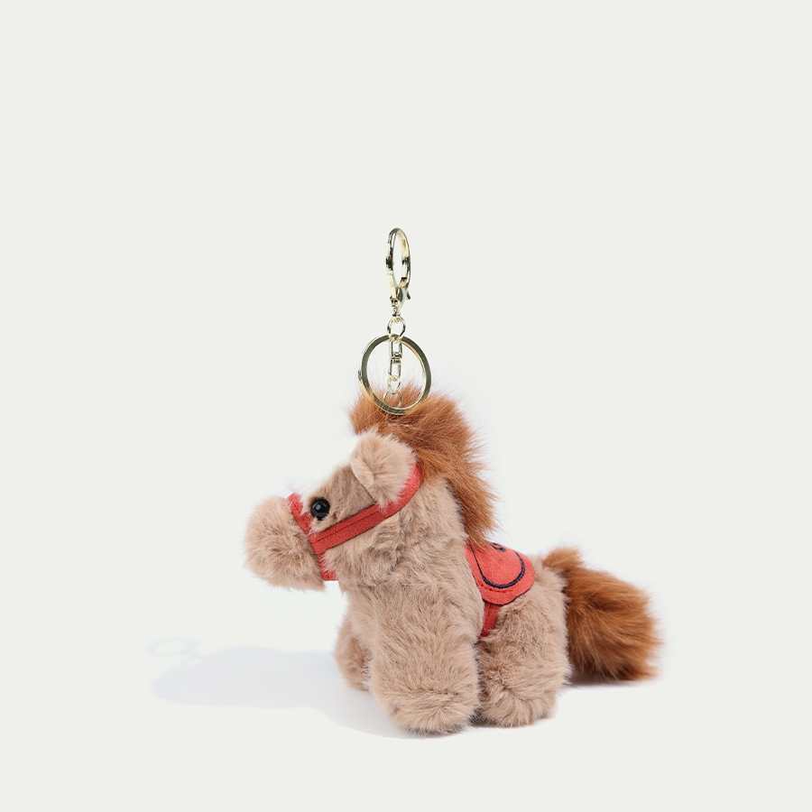 

Pony Plush Keychain With Short Plush Material For Kids And Collectors Gray
