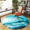 1pc Marble Texture Round Chair mat Area Rug - Non-Slip, Floor Mat for Office, Bedroom, and Indoor Decor c1118229