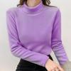 Dicke warme Basic-T-Shirts aus weichem Samt für Damen, Herbst und Winter, halber Rollkragenpullover, Basis-Tops, lässig, langärmelig, schlanke Velours-T-Shirts