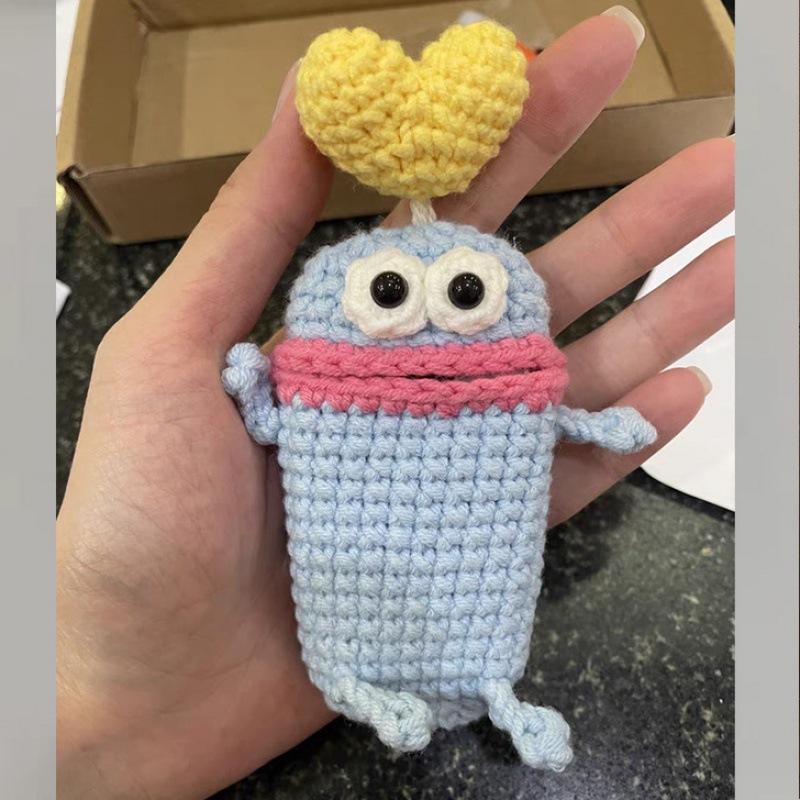 Hand-Crocheted Car Key Fob Cover, Big Mouth Key Protector, Cute Yarn Keychain for Car Keys, Unique Handmade Gift Car Key Cases