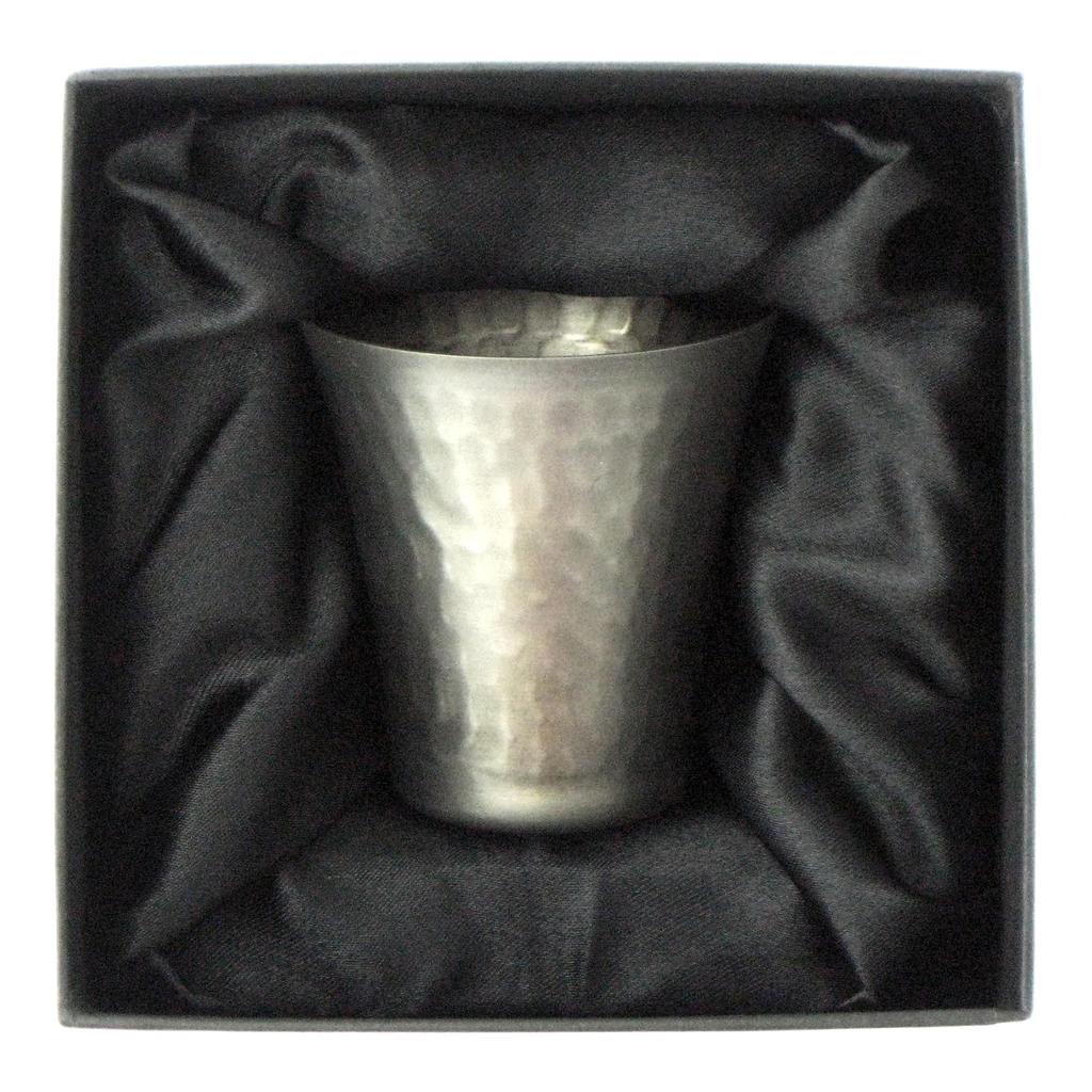 Nagao Ochoco Sake Glass 65ml Titanium with Saucer Spilled Sake Set SAKEMOOD Made in Japan