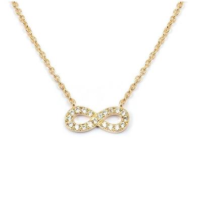 [L4350] - White Gold 'Infini' Gold Plated Necklace - 13x5 Mm