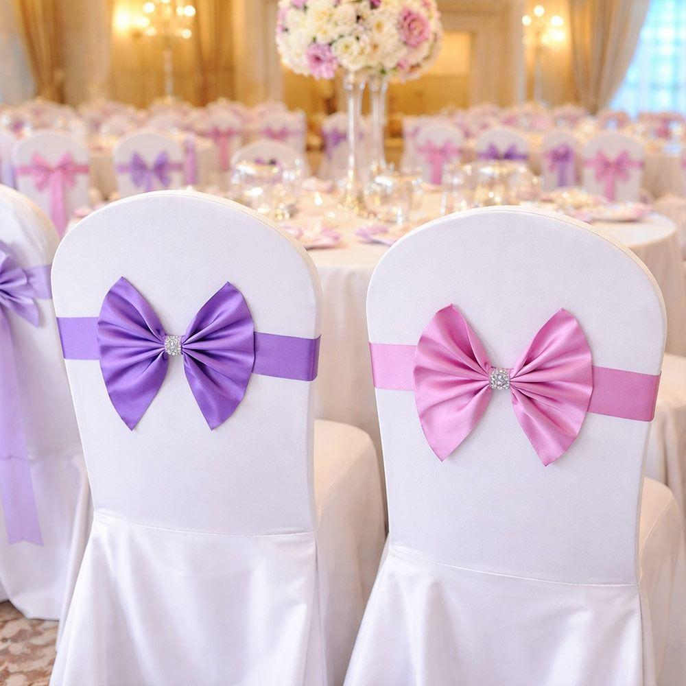 Soft Chair Sashes Band Wedding Chair Ribbon For Wedding Party Hotel Banquet Event Decoration