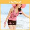 Lebendiges Sexy Damen Print BH Tanktops und Strand Sportshorts Badeanzug Set