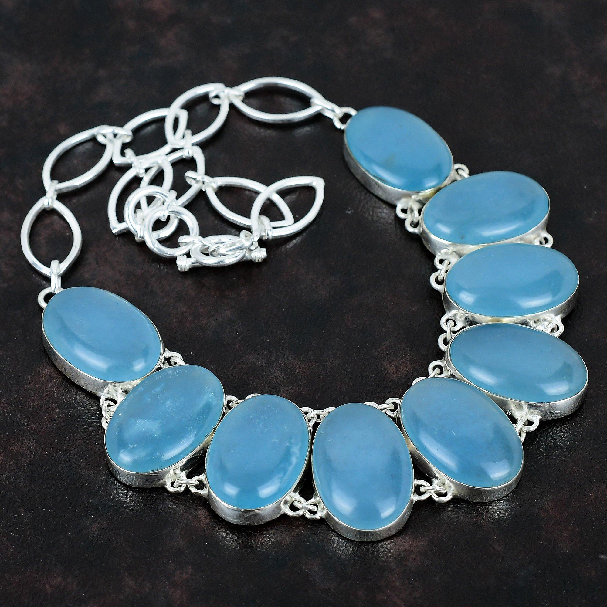 

Ожерелье с аквамарином Ожерелье из натурального драгоценного камня Ожерелье из стерлингового серебра 925 пробы Регулируемая цепочка Ожерелье Стильные ювелирные изделия ручной работы Подарки для нее Adjustable