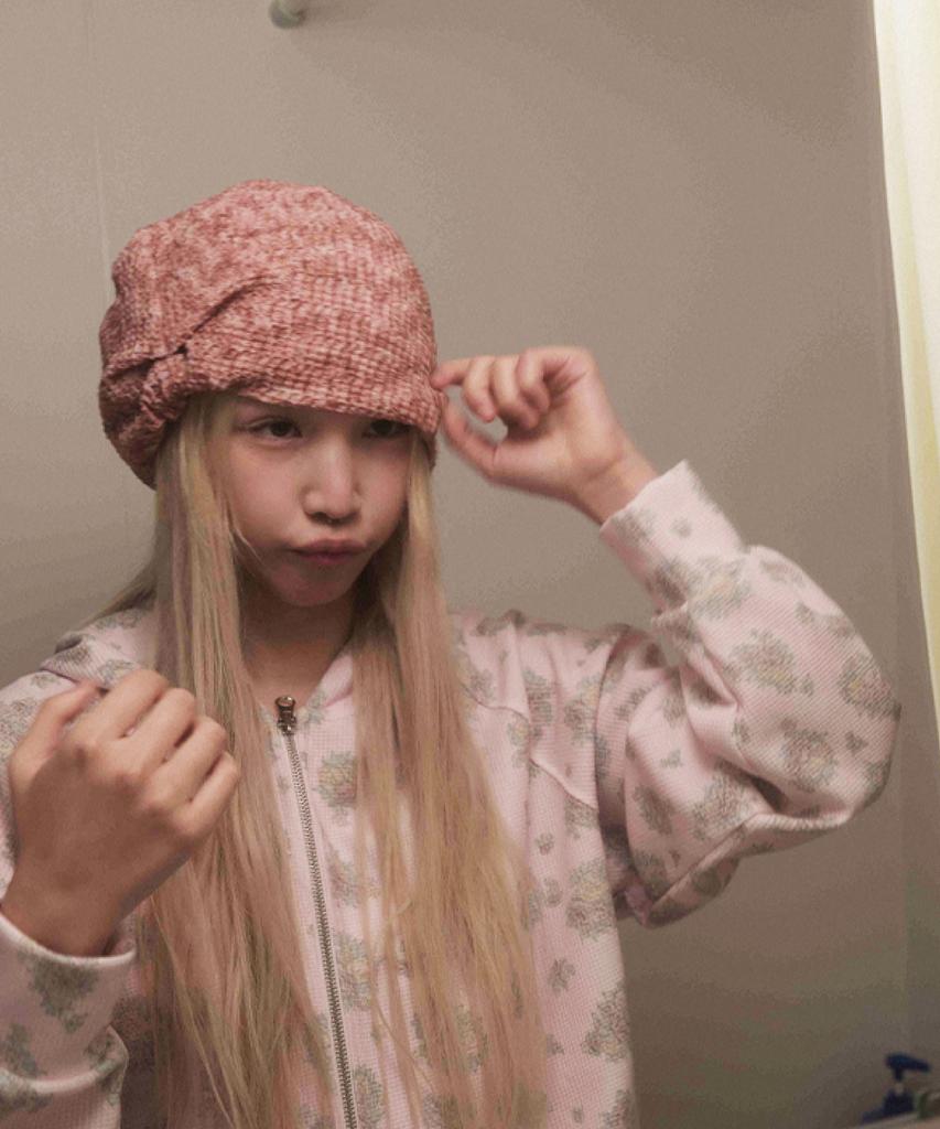 KOOKEESEE Wrinkle Band Beanie (Marble Red)