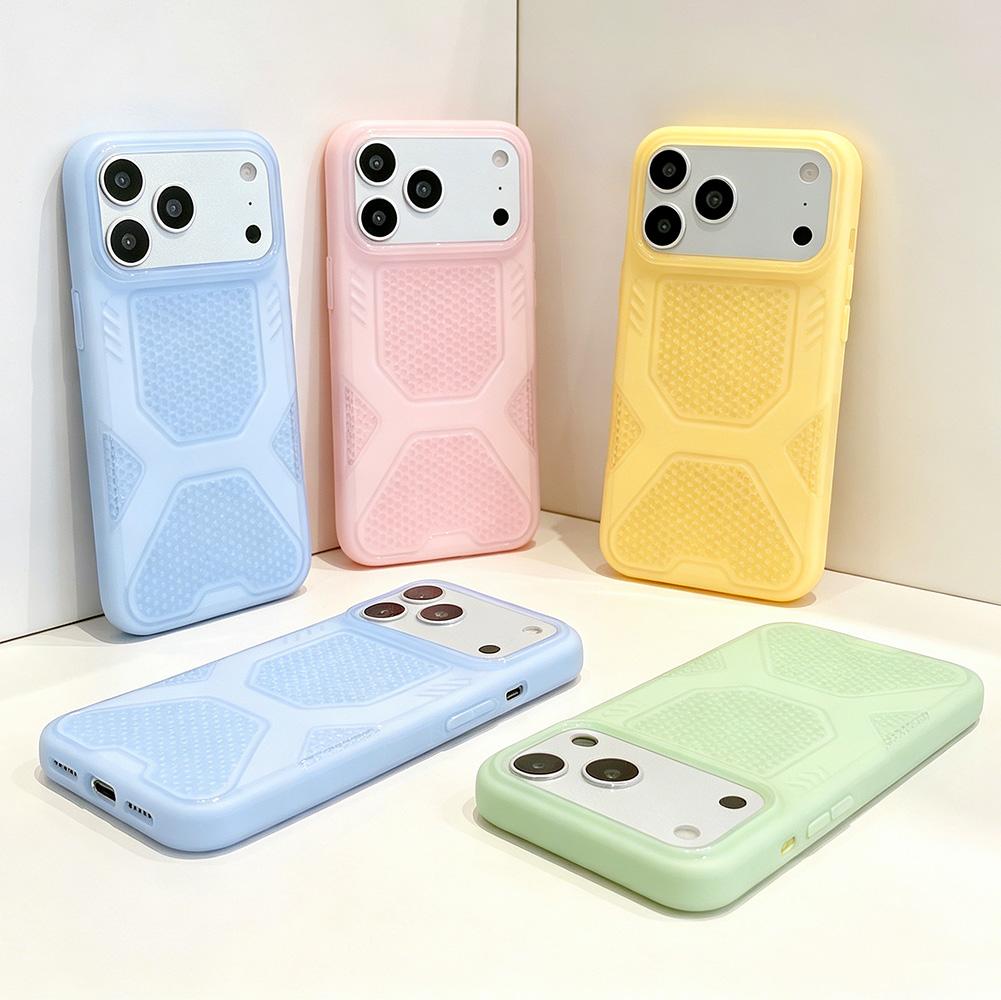 Custodia Estiva Dissipante Calore Ice Bee per iPhone 17 Pro Max 17 Pro Air 16 15 14 Plus 13 12 11 Cover Morbida Color Caramella