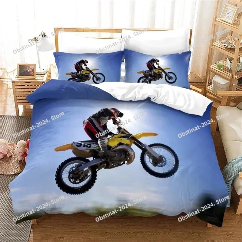 New Sand Motorcycle Extreme Sport 3d Printed Duvet Cover Sets with Pillowcase Twin Queen King Size Bedding Set for Home Textiles