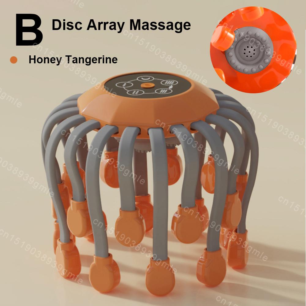 20 Octopus Claw Head Massager Electric Red Light Therapy Relief Scalp Massage Stimulators Orange Vibration Hair Head Massager