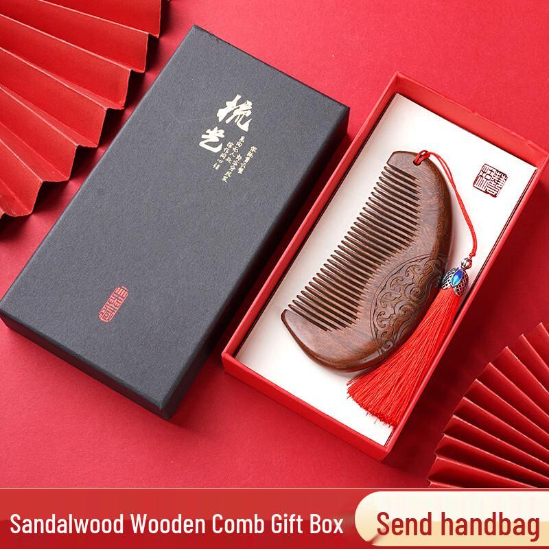 Painted Sandalwood Meridian Massage Comb Gift Set
