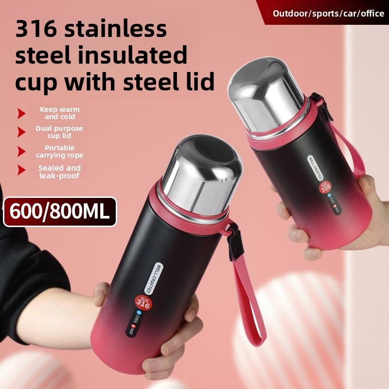 Minimalist Gradient Insulated Mug With Thickened Body For Travel And Gifting