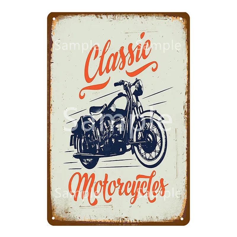 Motor Rider Tin Sign Motorcycle Club Garage Wall Stickers Metal Signs Decor Vintage Shabby Plate Painting Decorative Plaques