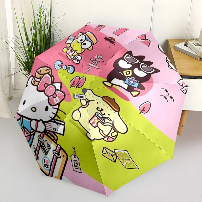 

1pc Hello Kitty Travel Companion Umbrella: Automatic Opening/Closing, Foldable Design, Iron Frame, Outdoor Use, Festival Gift, Suitable for Fans, Trav
