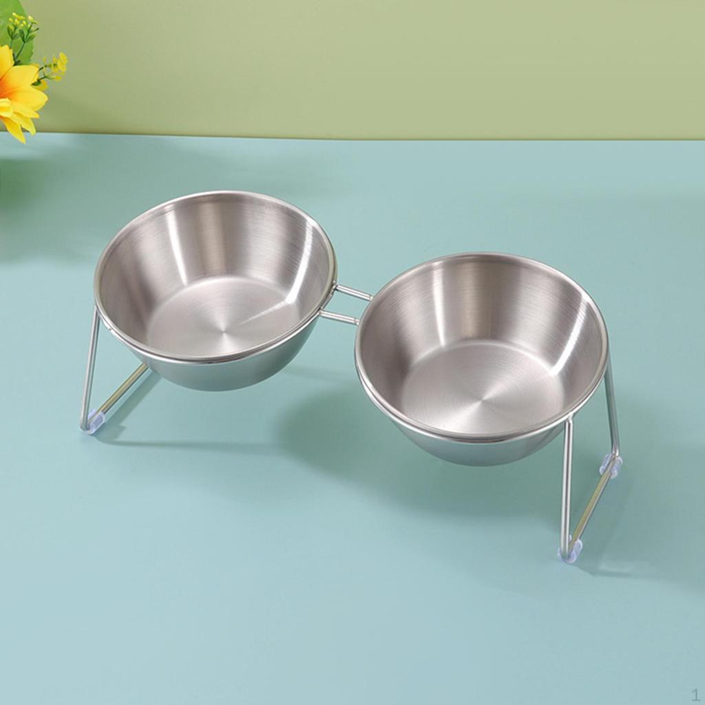 Cat Bowl Container Elevated Pet Feeder Water Dish for Travel Living Room Indoor