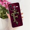 For Xiaomi Poco F7 Pro 5G Case Cover Transparent Luxury Crown A-Z Letters 2D Flat Pattern Soft Casing 24117RK2CG