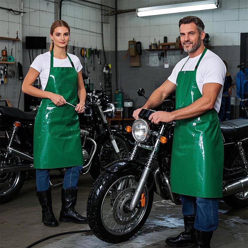 Multi-color Waterproof PVC Apron: Cross-border Neck & Waist Design, Custom LOGO, Dirt-resistant for Kitchen & Aquatic Cleaning