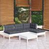 Day and Night - Day and Night Garden Furniture 5 Pieces with White Pine Wood Cushions