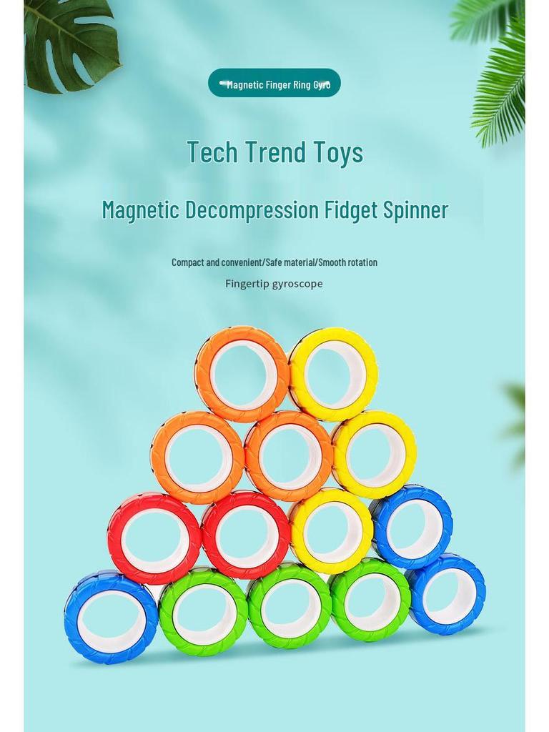 Magnetic Tire-Style Spinner Bracelet - Decompression Toy Finger Spinning Top