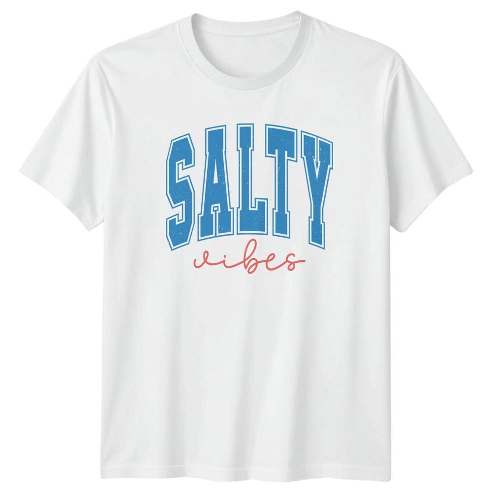 Salty Vibes Unisexs TShirt Summer Vacation Beach S