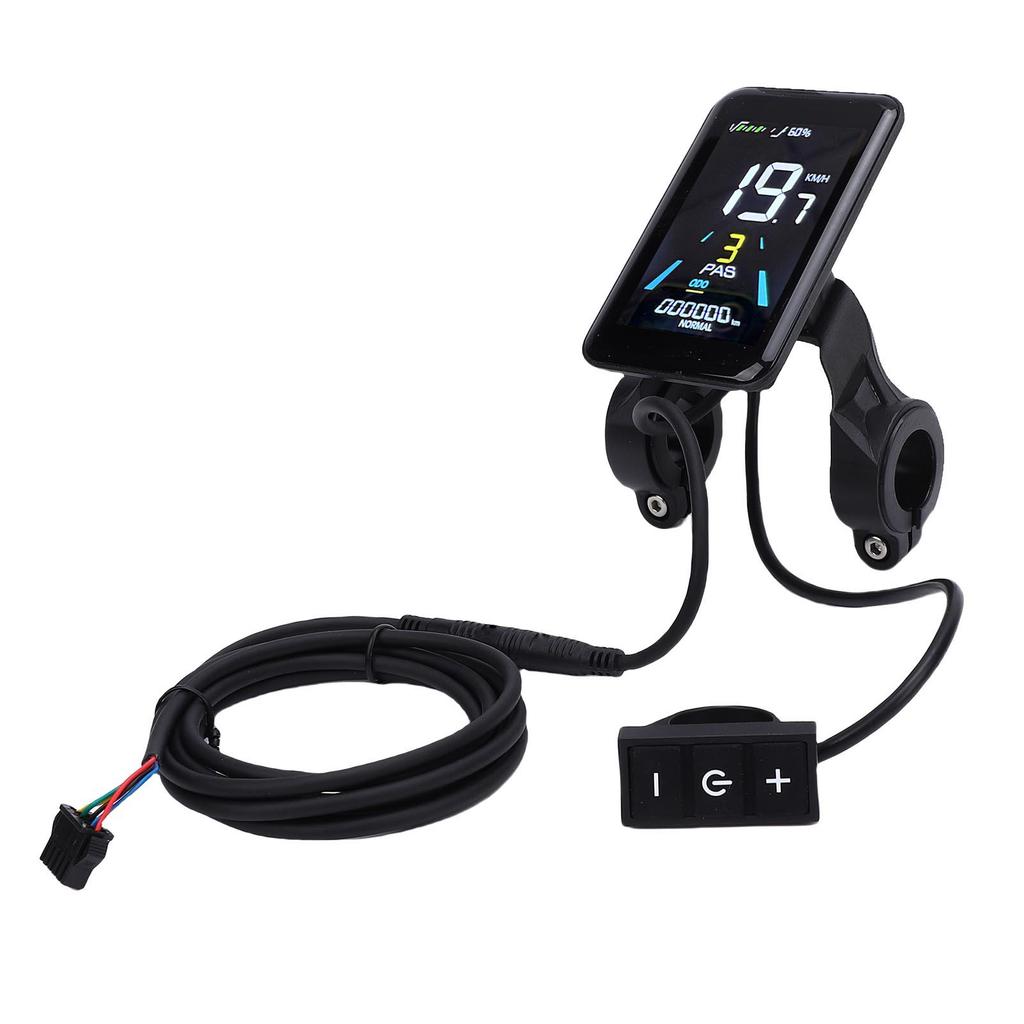 Electric Bike LCD Display Panel 24V 36V 48V 5 Core Color Screen Scooter LCD Display Dashboard with Extension Cable