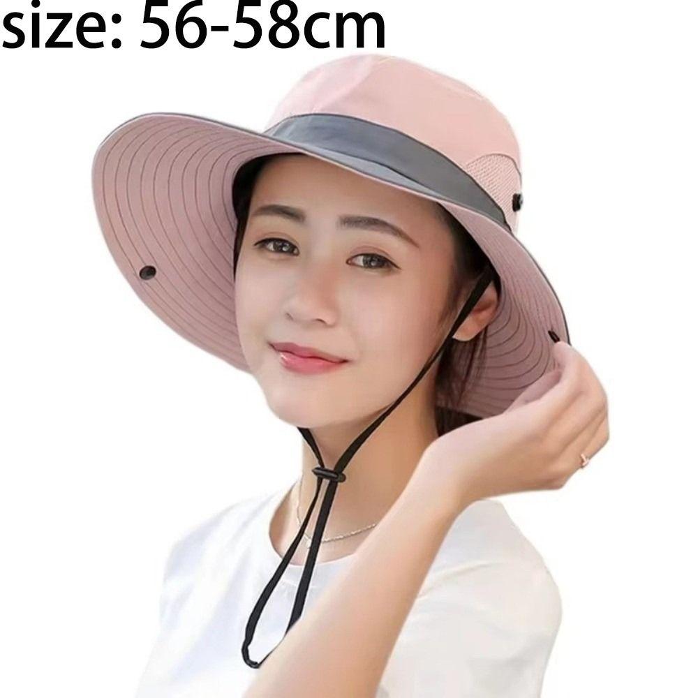 New Large Brim Summer Quick Drying Bucket Hats Hiking Hat Adjustable Fishermen Caps Breathable Women Sunscreen Hat