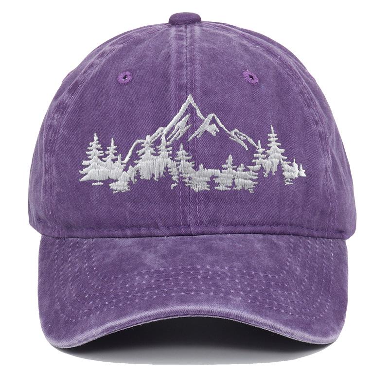 TEMU Mountain Forest Embroidered Flat Cap: Men's Outdoor Hiking & Fishing Hat, Women's Baseball Cap