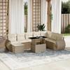 VidaXL Garden Lounge Set with Cushions 9 Pcs Beige Braided Resin 3268728