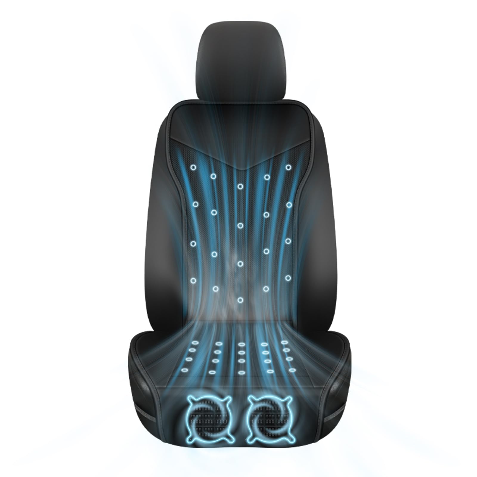 

2025 Большой двойной вентилятор 40 отверстий для воздуха Охлаждение автомобиля DC12V Комфортный 3 потока воздуха Тепло Низкий Включает японский подарок «Идеальный день» и сиденье, Совместимый, Охлаждающий, чёрный