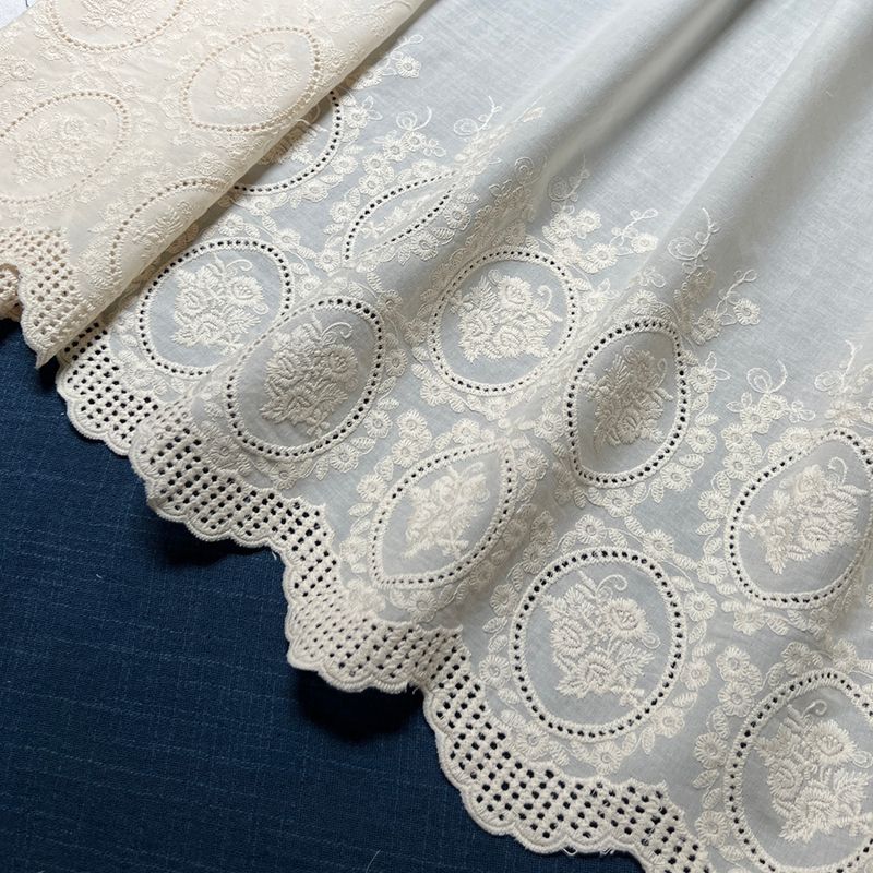 

Хлопок Плотный Ажурный Хлопковый Тканевый Вышитый Кружевной Аксессуар Ручной Работы Одежда Диван Занавеска Тканевый Материал Ширина 31см Apricot-width 31cm * Length 45cm