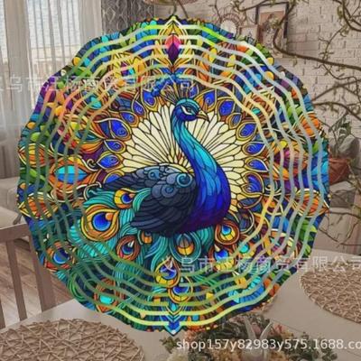 3D rotējošs pūces vēja zvans: Nerūsējošā tērauda vējdzirnavu kulons