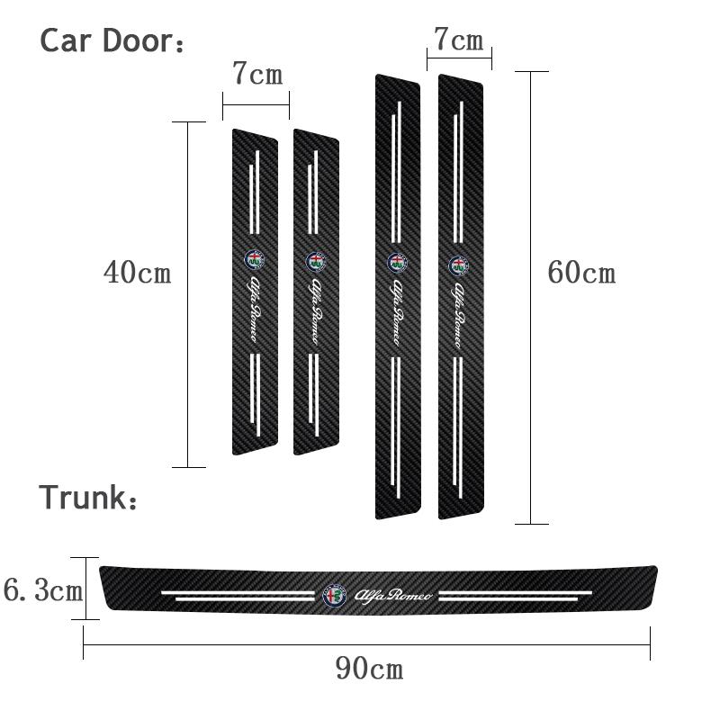 For Alfa Romeo Carbon Fiber Car Door Threshold Protector Stickers Waterproof For Alfa Romeo 4C 159 166 Spider Giulia Giulietta 1