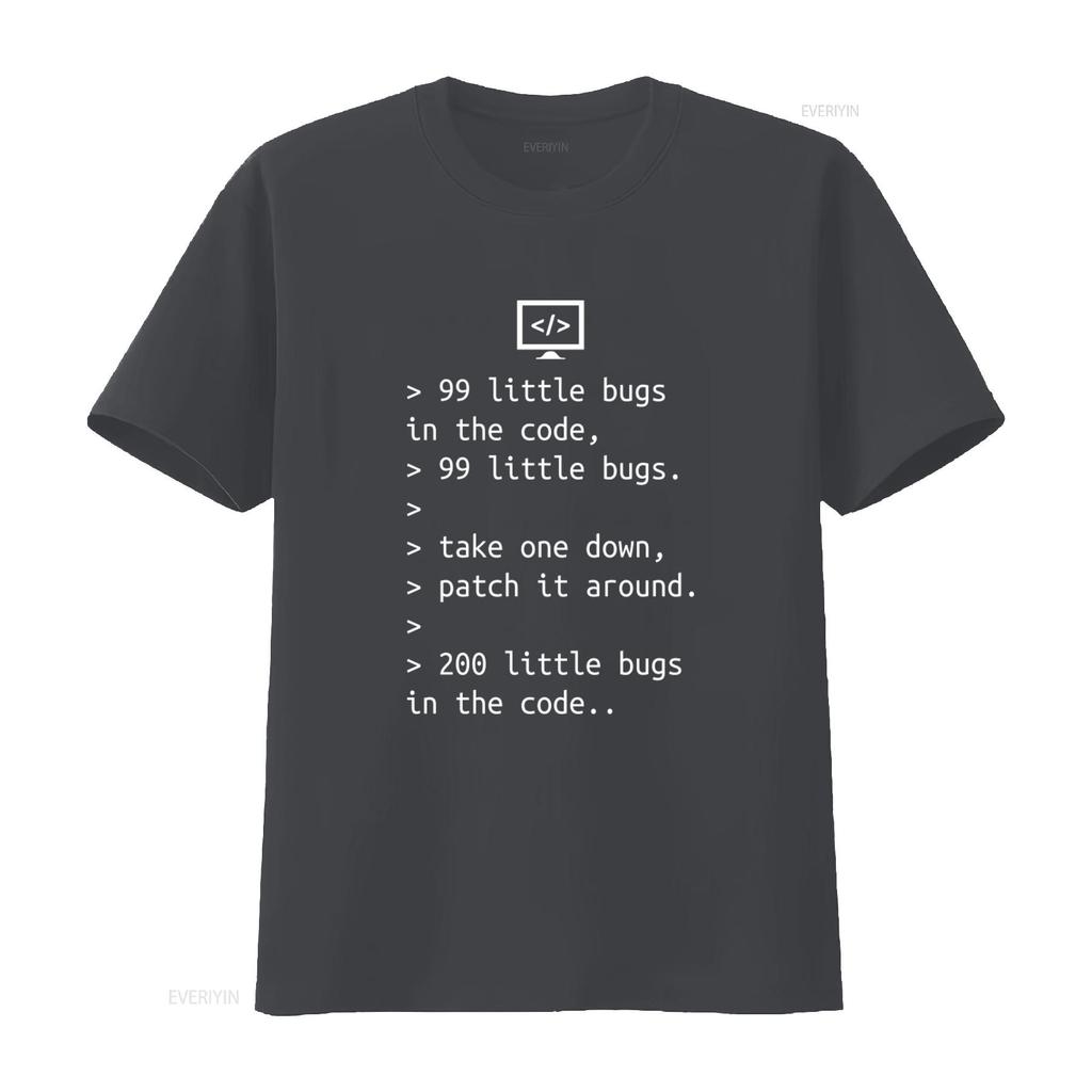 99 Little Bugs In the Code Programmer Coding Funny T Shirt M2048 Vintage Washed Streetwear Fashion Designer Clothes Unisex