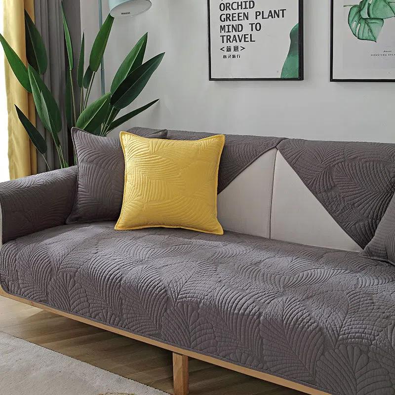 

Простая однотонная диванная подушка в скандинавском стиле, противоскользящая подушка из чистой хлопчатобумажной ткани на четыре сезона, летняя, универсальная, современная, чехол для дивана, полотенце 70*70cm темно серый