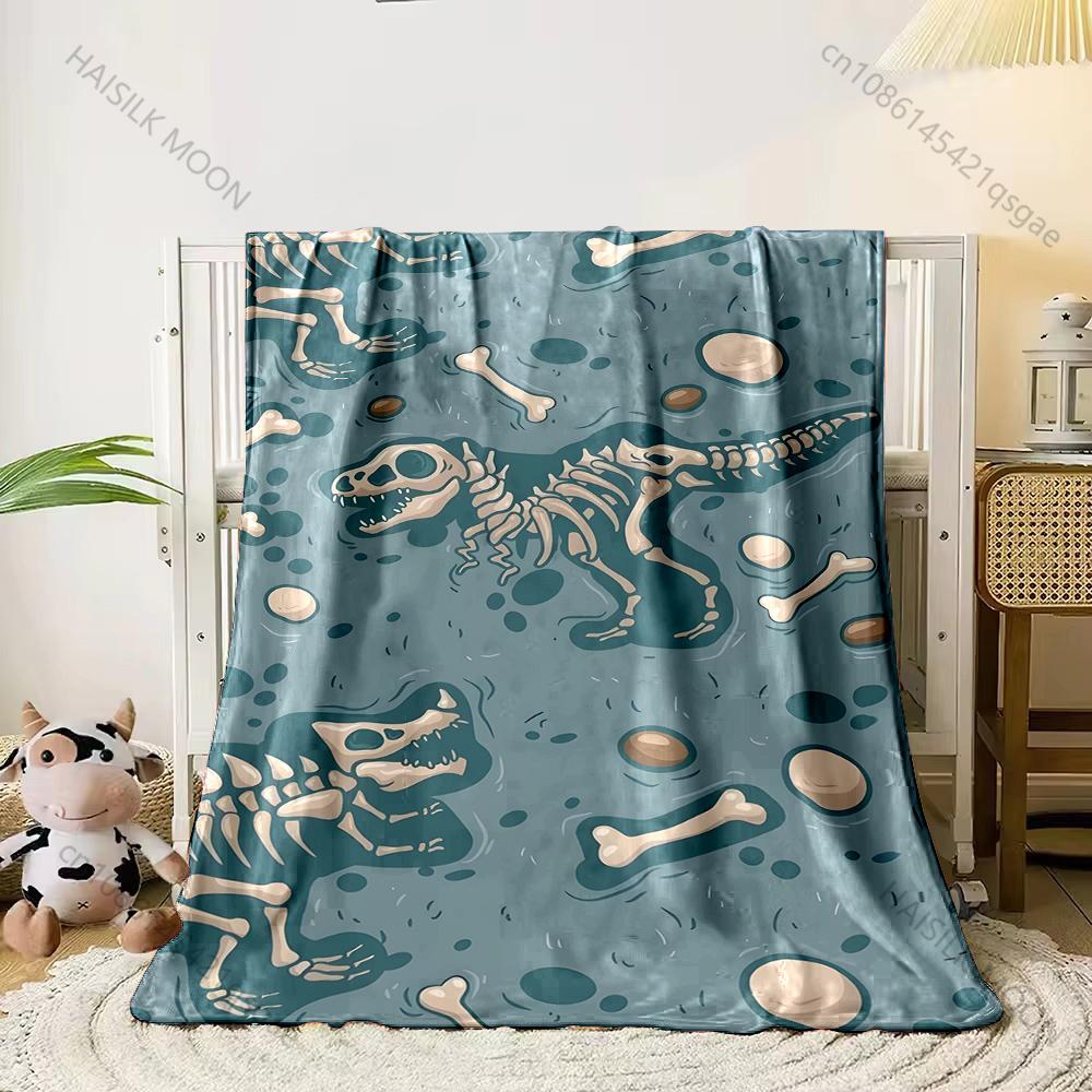 

Dinosaur skeleton and fossil Print Adult Children Warm Blankets Home Travel Car Soft Comfortable Suitable for all seasons 75x100cm