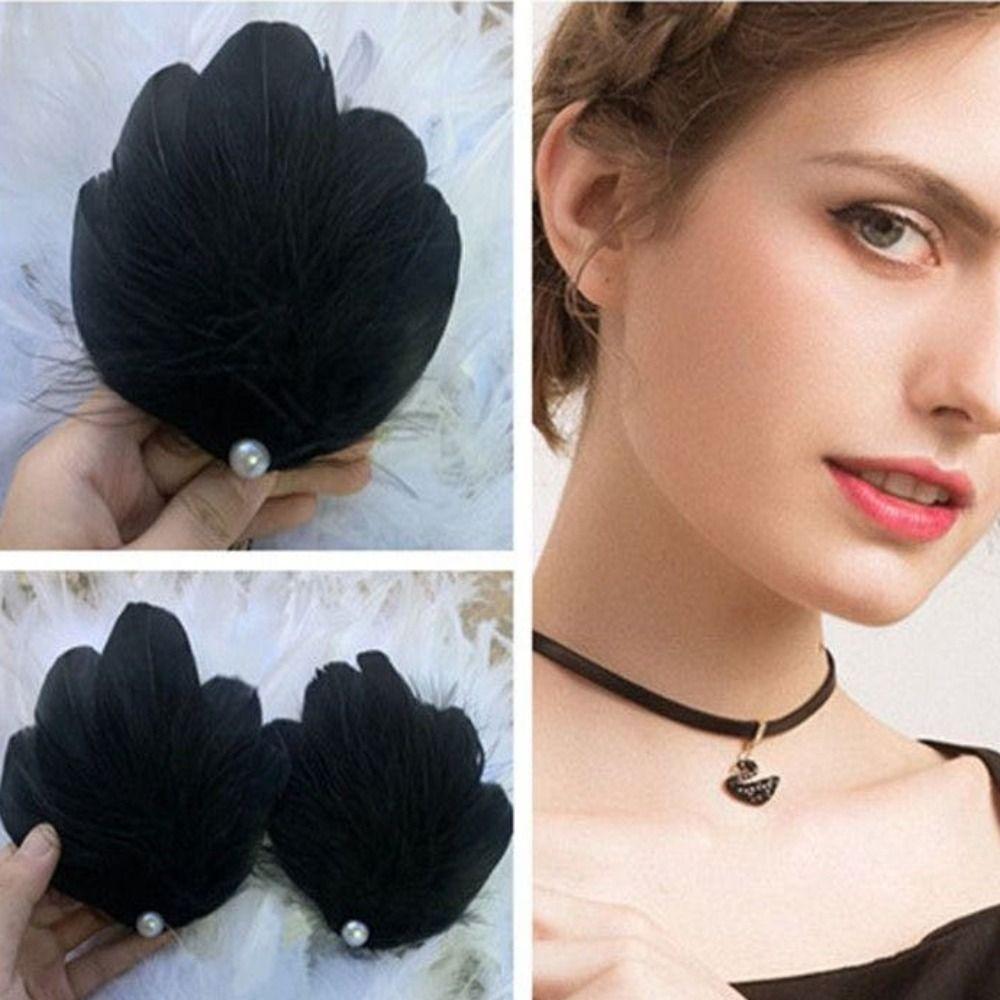 2pcs Pearl Hair Pins Accessories Ballet Style Headpiece Cute Feather Hair Clip