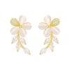 Japan and Korea fashion new opal earrings creative flower simple temperament earrings versatile exquisite trendy earrings