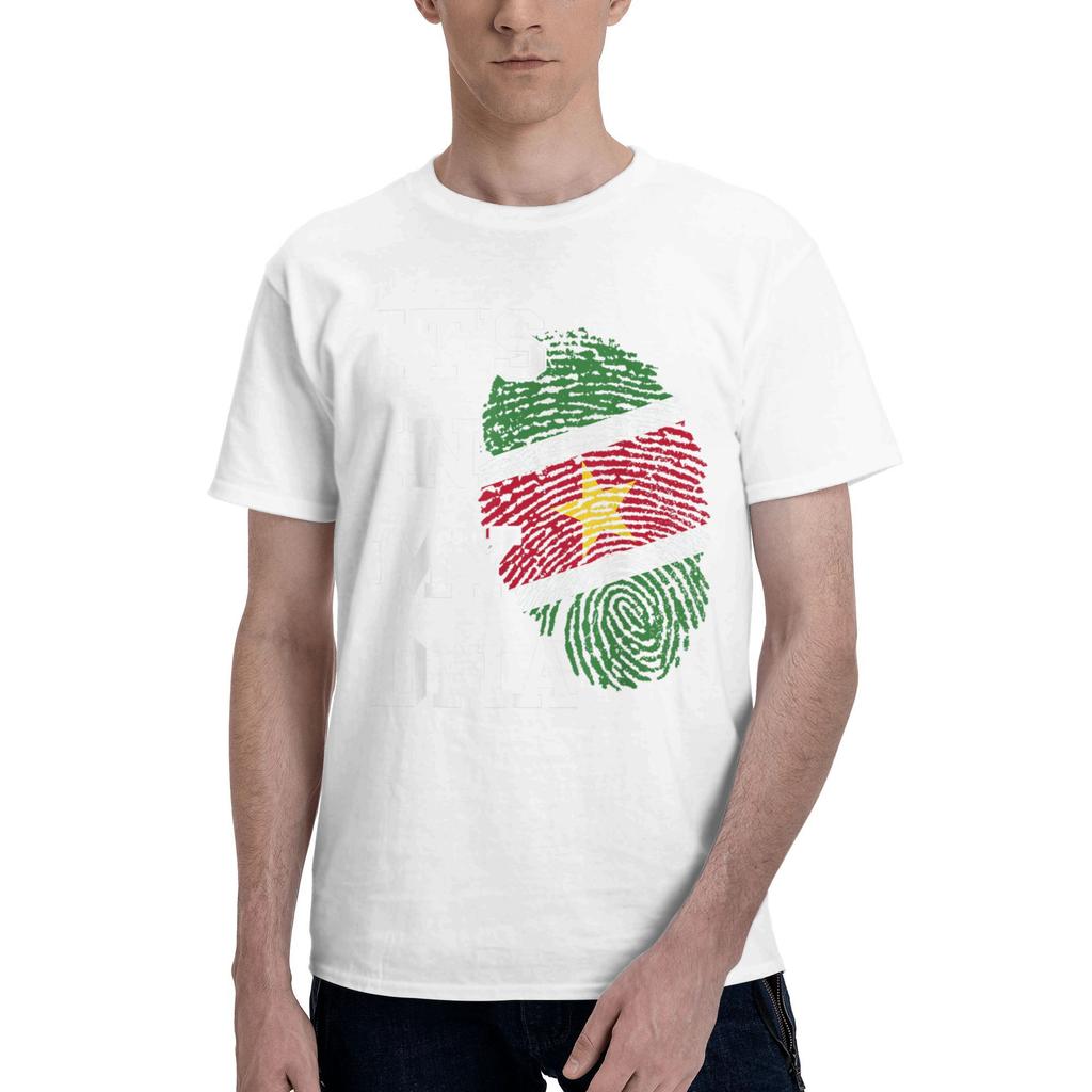 Men T-Shirt Suriname Flag Its In My DNA Thumbmark Surinamese Roots Novelty  Tee Shirt Short Sleeve  T Shirts O Neck Tops Classic