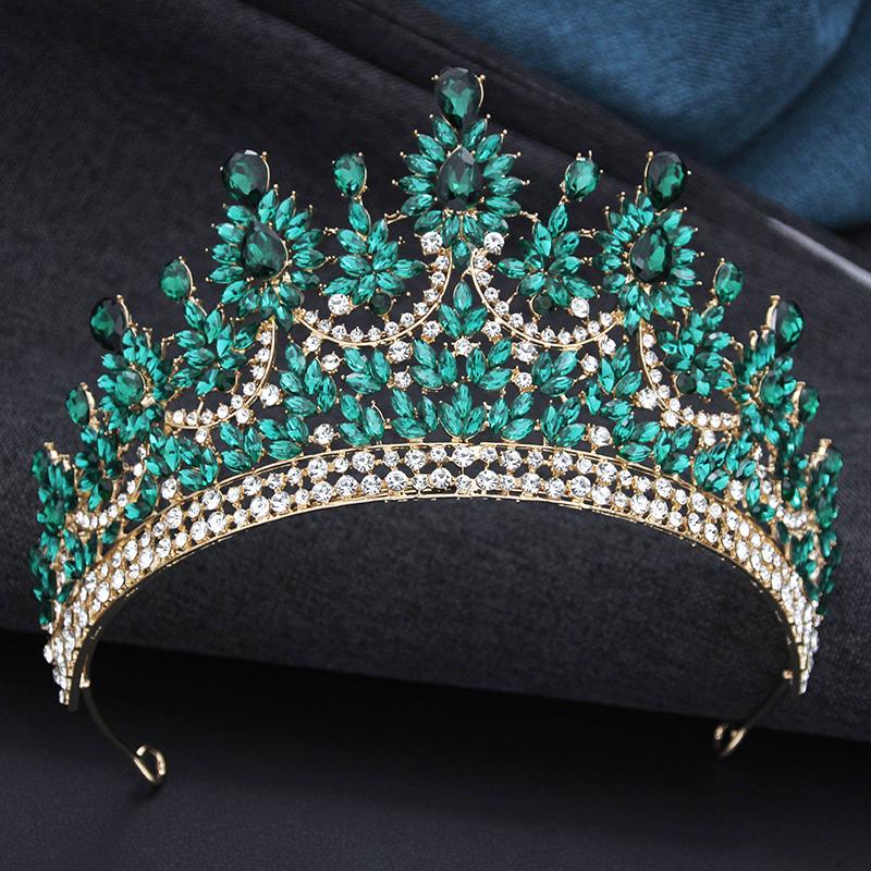 Baroque Luxury Queen Crystal AB Tiaras Crown For Bridal Women Girls Wedding Diadem Princess Party Hair Dress Jewelry