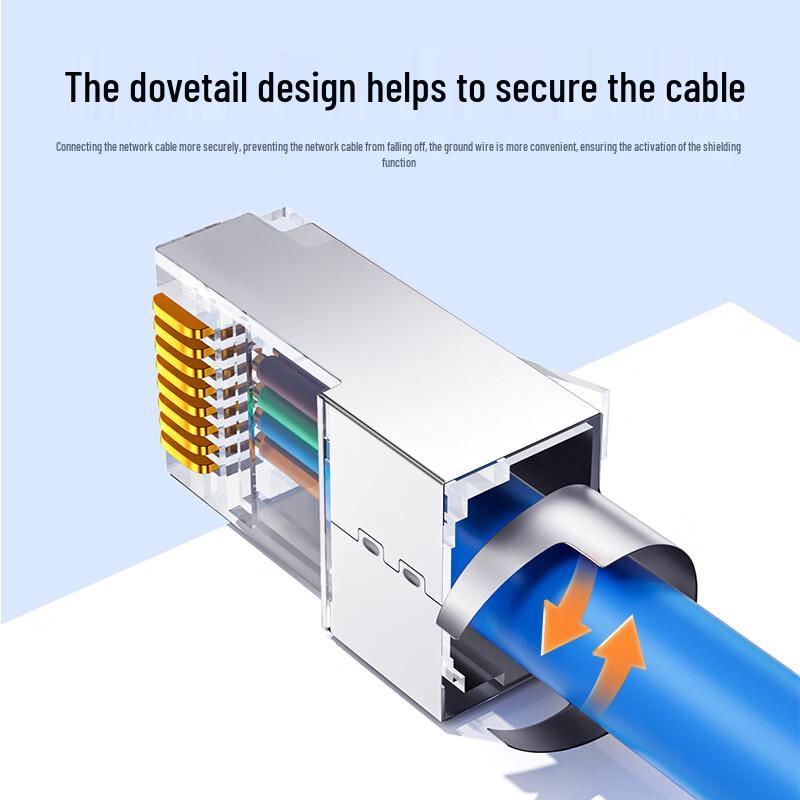ZHIJI CAT7 Shielded 3U Gold-Plated RJ45 Network Connector