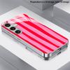 Red Pink Vertical Stripes 2D Phone Case for Samsung S26 S25 S24 S23 S22 S21 S20 A56 A36 A16 Electroplated Glass Protective Cover