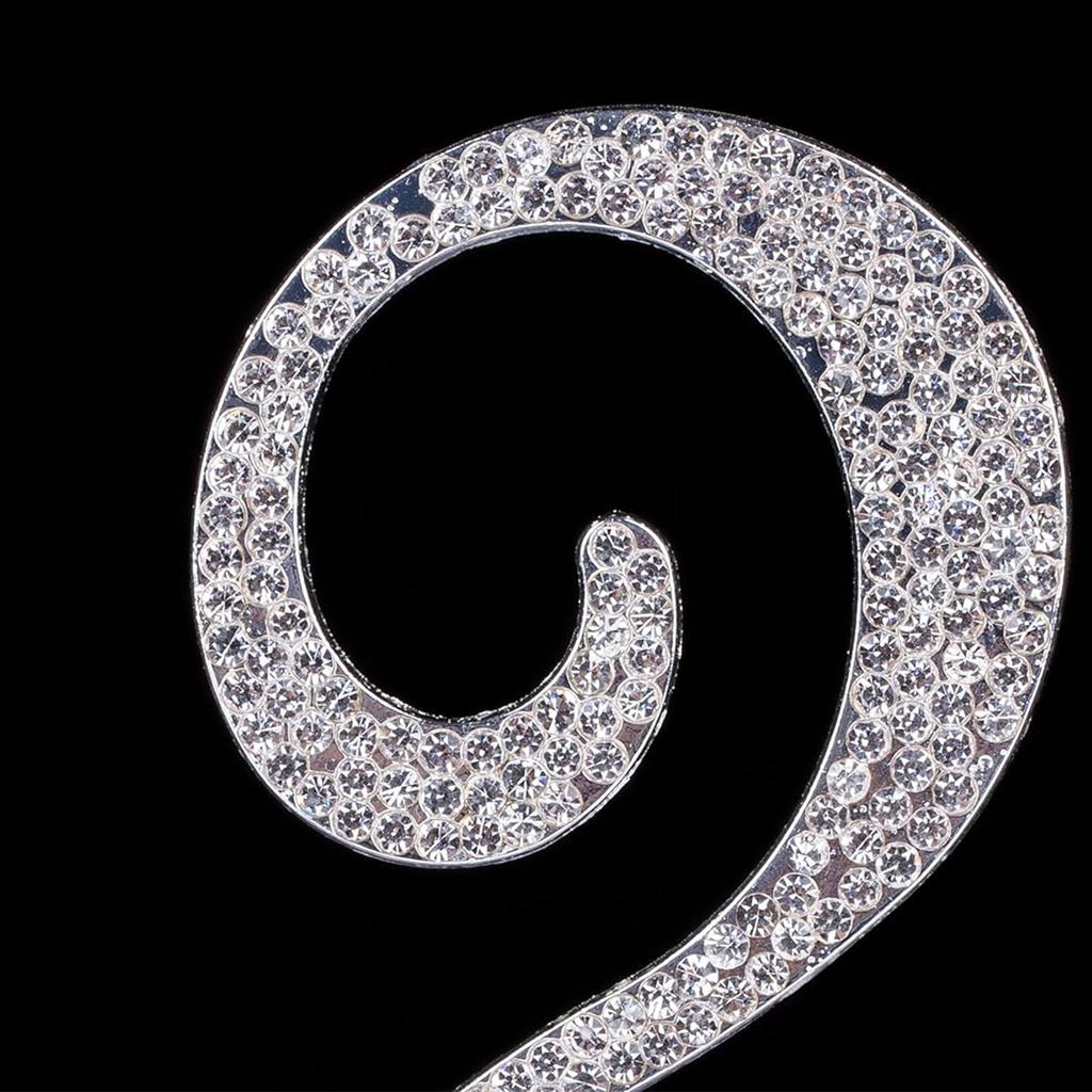 Silver 2" Crystal Cake Topper Number 2 Rhinestones Birthday Cake Topper Boy or Girl Birthday Anniversary Party Decoration Supply